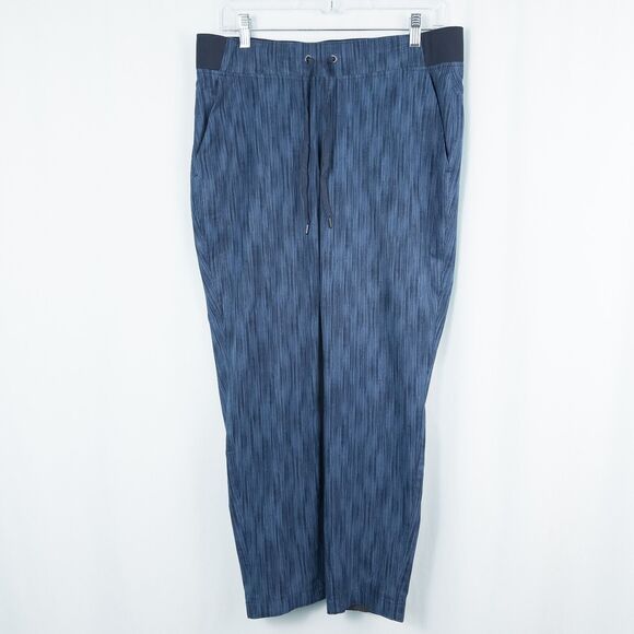 Athleta Stride Midtown Ankle Pant Womens 10 Navy Blue Athleisure Travel 346477 - Picture 1 of 16
